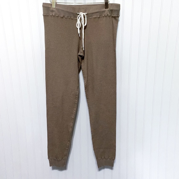 Monrow Thermal Cuff Sweats Waffle Knit 